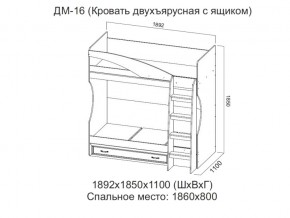 ДМ-16 Кровать двухъярусная с ящиком в Краснокамске - krasnokamsk.магазин96.com | фото