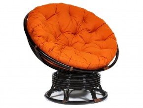 Кресло-качалка Papasan w 23/01 B с подушкой Antique brown, ткань Оранжевый в Краснокамске - krasnokamsk.магазин96.com | фото