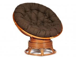 Кресло-качалка Papasan w 23/01 B с подушкой Cognac, ткань Коричневый в Краснокамске - krasnokamsk.магазин96.com | фото