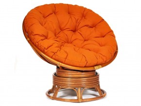 Кресло-качалка Papasan w 23/01 B с подушкой Cognac, ткань Оранжевый в Краснокамске - krasnokamsk.магазин96.com | фото