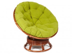 Кресло-качалка Papasan w 23/01 B с подушкой Pecan, флок Олива в Краснокамске - krasnokamsk.магазин96.com | фото