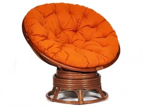 Кресло-качалка Papasan w 23/01 B с подушкой Pecan, ткань Оранжевый в Краснокамске - krasnokamsk.магазин96.com | фото