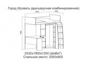 Кровать двухъярусная комбинированная в Краснокамске - krasnokamsk.магазин96.com | фото